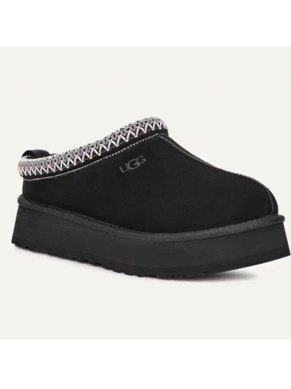 UGG Tasman II Suede Wool Slipper Shoe Black Womens Size 8 Cozy